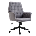 HomCom Modern Fabric Tufted Home Office Chair - Grey