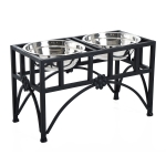 PawHut 22" Double Stainless Steel Heavy Duty Dog Food Bowl Elevated Pet Feeding Station