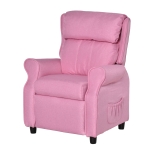 Qaba Kid Recliner Sofa Lounger with Footrest for 3-8 years, Light Pink