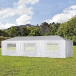 Outsunny 10x30ft Wedding Party Gazebo Tent Portable Folding Garden Canopy Event Outdoor with 8 Removable Walls White