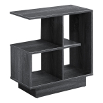 Monarch 24" Modern Wood Grain Open Shelf Elevated Base Side Accent Table - Grey Tones Finish