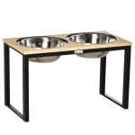 PawHut Elevated Dog Bowls, Raised Pet Feeder Stand with Stainless Steel Bowls