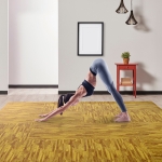 HomCom Soft Wood Grain Foam Interlocking Floor Mats 72 Square Feet Waterproof Exercise Workout Mat Kid Play Mat, 18pcs Light Wood Grain