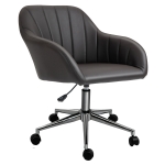 Vinsetto Chic U-Shaped Computer Armchair with Line Stitching and Faux Leather, Brown