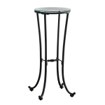 Monarch 28" Contemporary Tempered Glass Top Metal Frame Plant Stand Accent Side Table - Black Finish