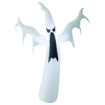 HomCom 6' Tall Halloween Inflatable White Ghost Light Up Yard Decoration with LED Light and Fan