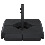 Outsunny Umbrella Stand Fitting 2" Poles and Steel Base with 4 Fillable Plastic Weights, 4 Gal. Capacity Each - Black