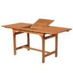 Outsunny Acacia Wood Slat Rectangular Extendable Outdoor Dining Table