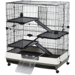 PawHut 4-tier Platform Rolling Small Animal Rabbit Cage for Hamsters, Chinchillas, & Gerbils with a Large Living Space