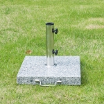 Outsunny 16.5" Marble Umbrella Stand Market Square Heavy Holder Base w/ Wheels