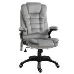 Vinsetto Ergonomic 6 Point Vibrating Massage Office Chair High Back Executive Recliner with Heating, Adjustable Height, Arm, Grey