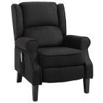 HOMCOM Wingback Heated Vibrating Accent Sofa Vintage Upholstered Massage Recliner Chair Push-back with Remote Controller - Black
