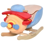Qaba Kids Plush Ride On Rocking Horse Airplane Chair with Nursery Rhyme Sounds