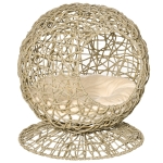 PawHut Wicker Cat Bed Elevated Rattan Kitten Basket Pet Den with Soft Cushion