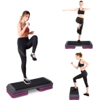 Soozier 43" Aerobic Steeper Adjust 4" 6" 8" Cardio Workout Exercise Black Purple