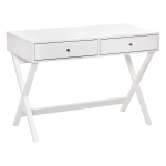 HOMCOM Computer Desk / Vanity Makeup Table w/ 2 Drawers, X-shaped Legs