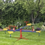 Outsunny Kids Metal Seesaw Teeter Totter Children's Playground Equipment for Garden Outdoor Indoor Swing, 4 Seats
