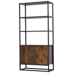 HOMCOM Storage Cabinet Bookcase with 3 Open Shelves, Tall Organizer Multifunctional Rack for Living Room or Bedroom - Brown