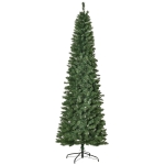 HOMCOM 7.5ft Tall Unlit Slim Fir Artificial Christmas Tree with Realistic Branches, Holiday Indoor Decoration with 1075 Tips