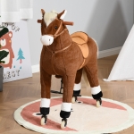 Qaba Ride on Walking Horse Pony Large Rocking Horse Giddyup Ride on Toy for 5-12 Yrs