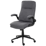 Vinsetto Linen Fabric Covered PC Task Chair with Rocking Function and Swivel Wheels, Grey
