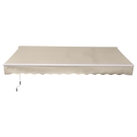 Outsunny 12' x 8' Outdoor Patio Manual Retractable Exterior Window Awning - Tan