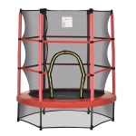 Soozier Kids Trampoline w/ Enclosure Net Steel Frame Age 3 to 6 Years Old Red