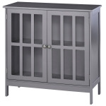 kleankin Contemporary Storage Cabinet, Cupboard Buffet Credenza with 2 Doors for Multifunction in Kitchen, Hallway, Living Room, Grey