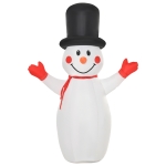 HOMCOM 6ft Christmas Inflatable Glowing Snowman, Outdoor Blow-Up Yard Decoration with LED Lights Display