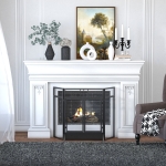 HOMCOM 3-Panel Folding Fireplace Screen with Door, Freestanding Spark Guard, Steel Mesh Fireguard, Black