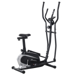 Soozier 2- IN -1 Elliptical Machine Magnetic Cardio Workout Exercise Bike Cross Trainer with 8 Level Resistance, LCD Digital Monitor, Pad Phone Holder, Great for Home Office Gym