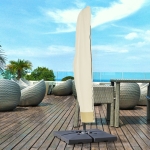 Outsunny 86.6-Inch Outdoor Offset Umbrella Cover Patio Furniture Protector Beige and Coffee