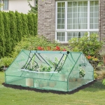 Outsunny 118" x 39" x 32" Transparent PVC Mini Tunnel Greenhouse Garden Green Grow Shed Portable Plant Flower Warm House Steel Frame Zipped Doors(c-3)