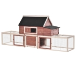 Pawhut 114" Chicken Coop Wooden Large Chicken House Rabbit Hutch Customizable Poultry Hen Cage Backyard With Nesting Box and Runs