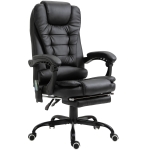 Vinsetto High Back Massage Office Chair with 7-Point Vibration Heating Function Reclining Back and Adjustable Height with Lumbar Support Headrest Footrest - Black