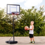 Soozier 101.5"H Basketball Stand and Hoop Backboard Adjustable w/ Wheels For Kids Adults Outdoor