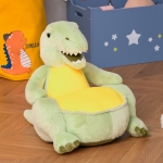 Qaba Animal Kids Sofa Chair Cartoon Cute Dinosaur Stuffed with Armrest Flannel PP Cotton 22" x 19.25" x 21.75" Green