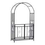 Outsunny 45" x 20" x 81" Steel Metal Decorative Backyard Arch Arbor with Gate