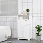 kleankin Bathroom Storage Cabinet Floor with Adjustable Shelf and Drawers Side Cabinet for Living Room Entryway Office White