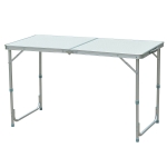 Outsunny 47" Aluminum Lightweight Portable Folding Easy Clean Camping Table with Carrying Handle