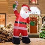 HOMCOM Inflatable Christmas Outdoor Lighted Yard Decoration, Santa Claus with Candy Cane, 8' Tall
