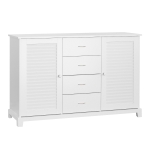 HOMCOM 47" Bathroom Cabinet Buffet Sideboard with Drawers and Shutters - White