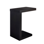 Monarch 24" Modern Hollow Core Wood Grain-Look Accent C Snack Side End Table - Cappuccino Brown Finish