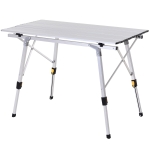 Outsunny Lightweight Portable Outdoor Picnic Table with Work Surface and Adjustable Height