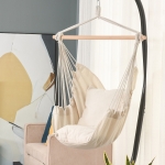 Outsunny Hammock Chair Portable Hanging Cotton Rope Swing Chair Sleeping Bed Seat with Armrest for Outdoor Garden Yard Camping, Multicolor(c-5)