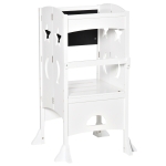 Qaba Kids kitchen step stool Foldable Step Stool with Blackboard & Lockable Handrail