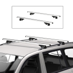 Outsunny 2pc Roof Rack Car Roof Top Lockable Aluminum Cross Bars Adjustable Baggage Luggage Carrier, Silver (53")