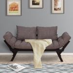 HOMCOM Convertible Sofa Couch Convertible Sofa Couch with Pillow Tufted