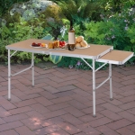 Outsunny Outsunny Picnic Table with Slide Shelf Portable & Foldable 2 Adjustable Height
