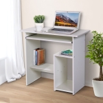 HOMCOM Compact Computer Desk with Keyboard Tray, Storage Shelf & CPU Stand for Home Office White